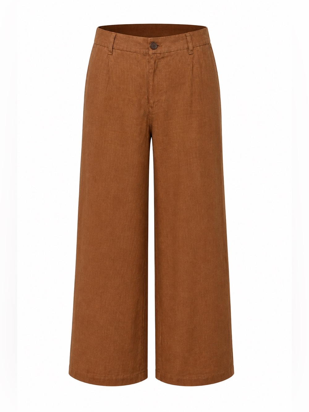 Lands’ End 100% Linen High Rise Wide Leg Pants Brown Size 14